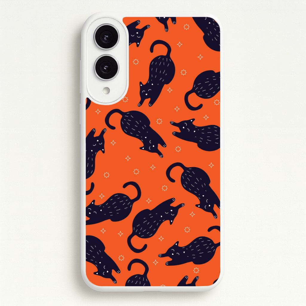 Black Cats And Stars Pattern Galaxy S25 Edge Case