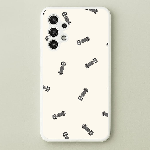 Race Cars Pattern Off White Galaxy A13 Case