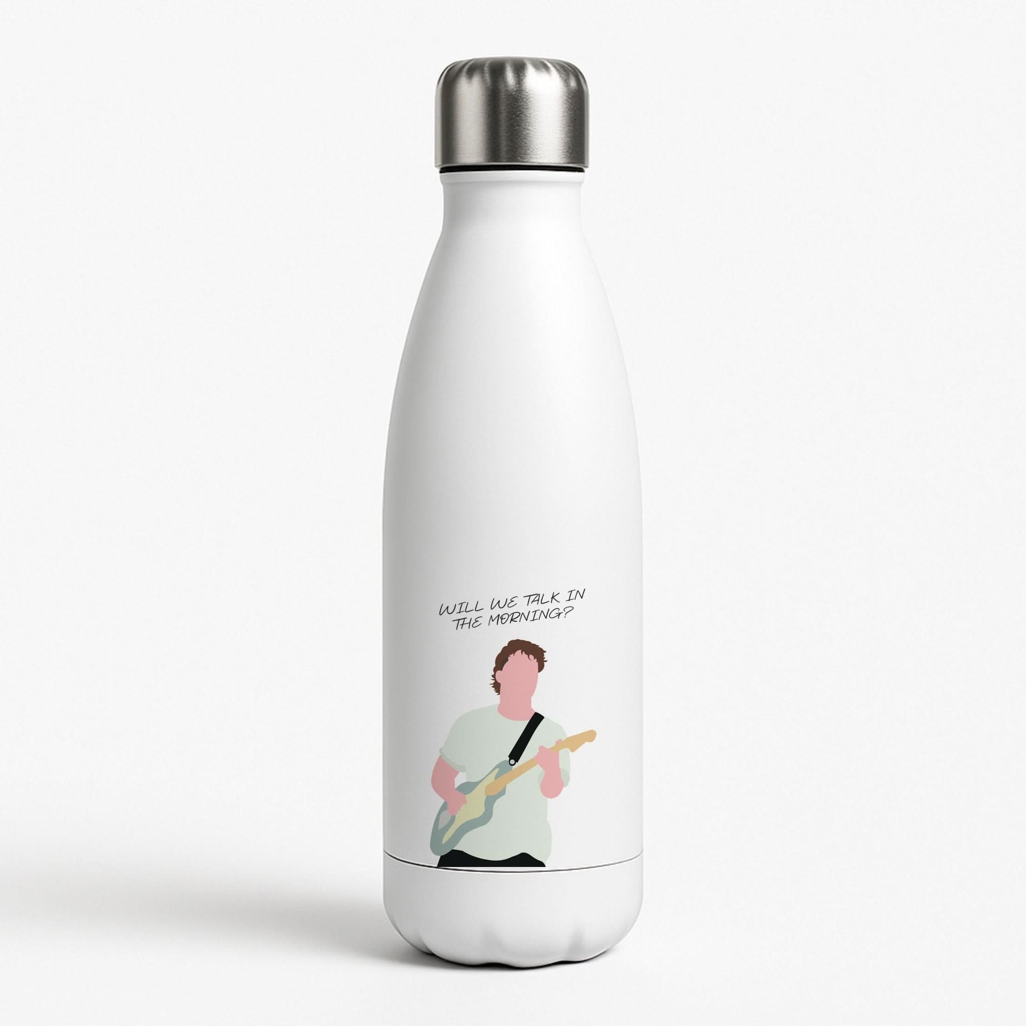 Will We Talk In The Morning Yellow White Water Bottle