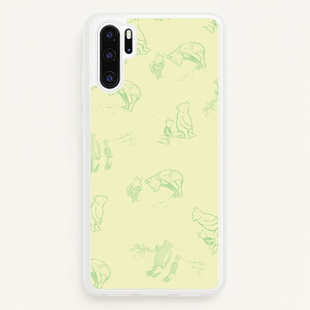 Sketched Winnie Pattern Huawei P30 Pro Case