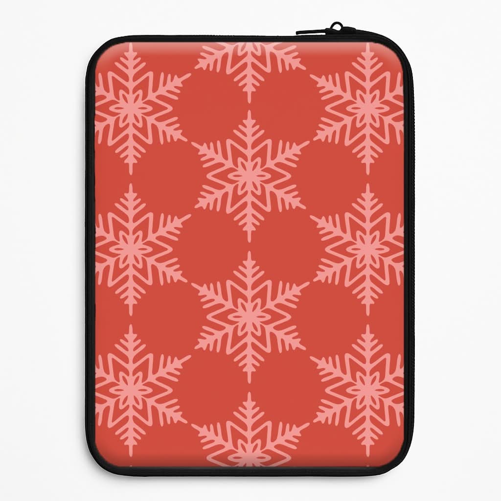 Red Giant Snowflakes Christmas Pattern Laptop Sleeve