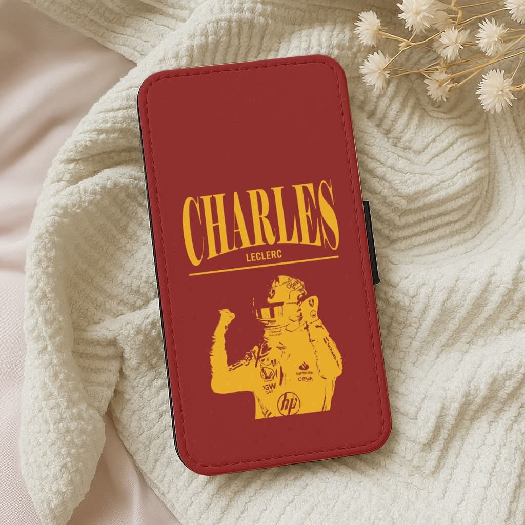 Charles Red And Gold Leather Phone Case