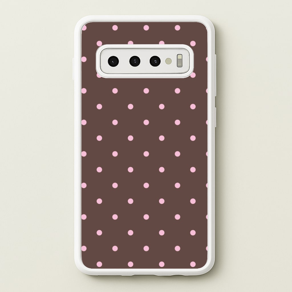 Chocolate & Strawberry Polka Dots Galaxy S10 Case