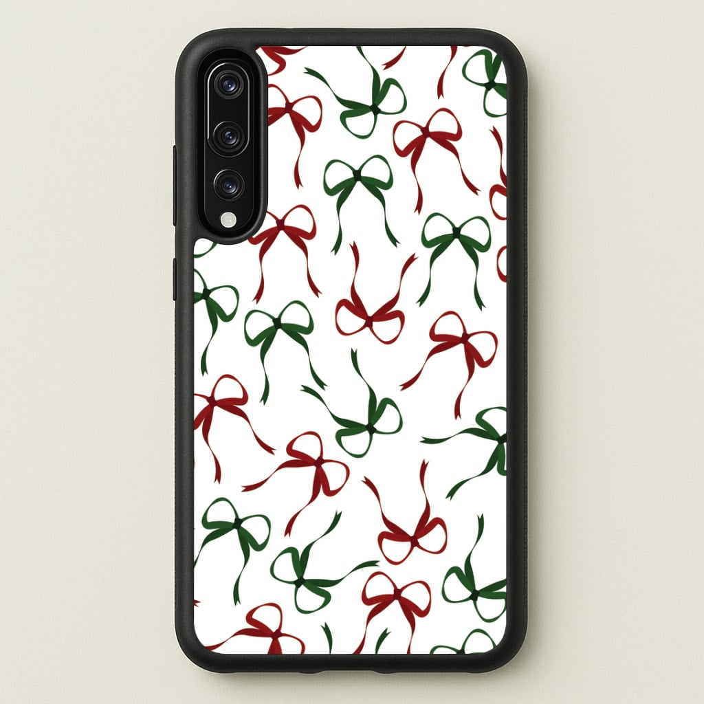 Red And Green Coquette Christmas Bows Pattern Huawei P20 Pro Case