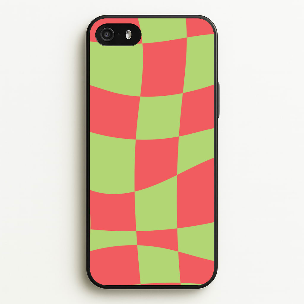 Abstract Red And Green Christmas Pattern iPhone 5 / 5s / SE 2016 Case