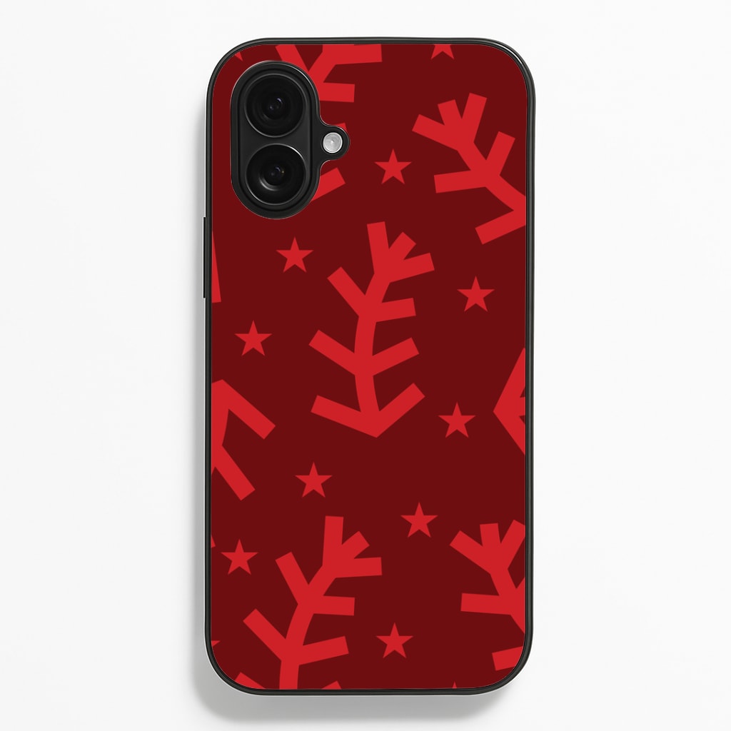 Abstract Ferns And Snowflakes Pattern iPhone 16 Plus Case