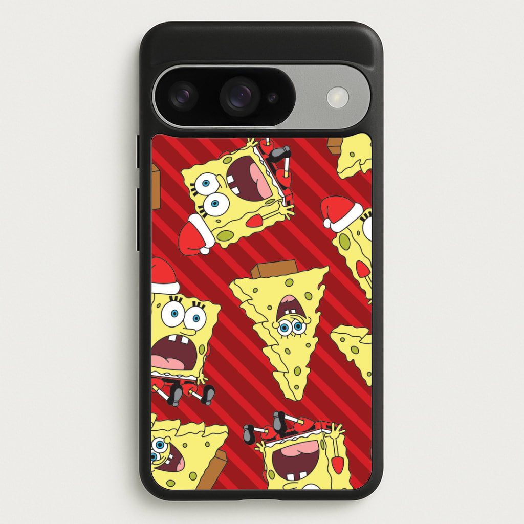 Christmas Cartoon Sponge Stripes Pattern Google Pixel 10 / 10 Pro Case