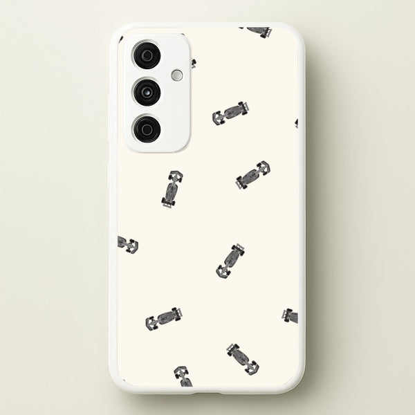 Race Cars Pattern Off White Galaxy A35 Case
