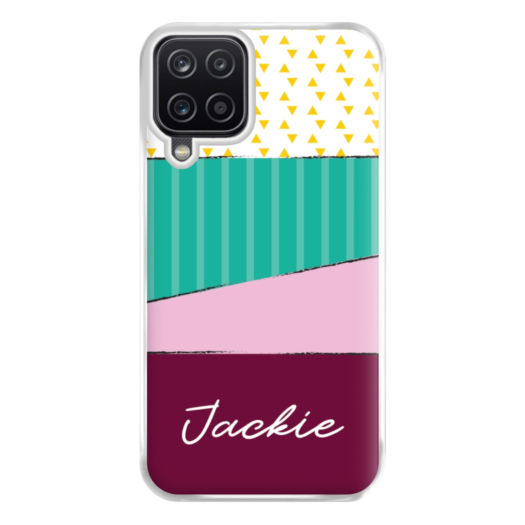 Geometric Patterns Personalised Name Galaxy A12 Case