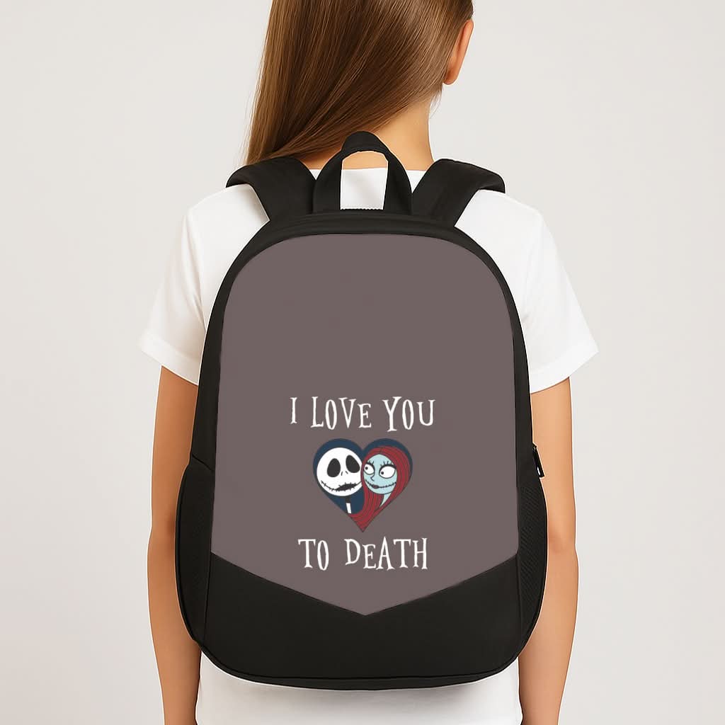 I Love You To Death Heart School Bag