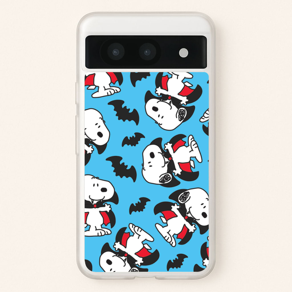 Cartoon Beagle Vampire And Bats Pattern Google Pixel 8a Case