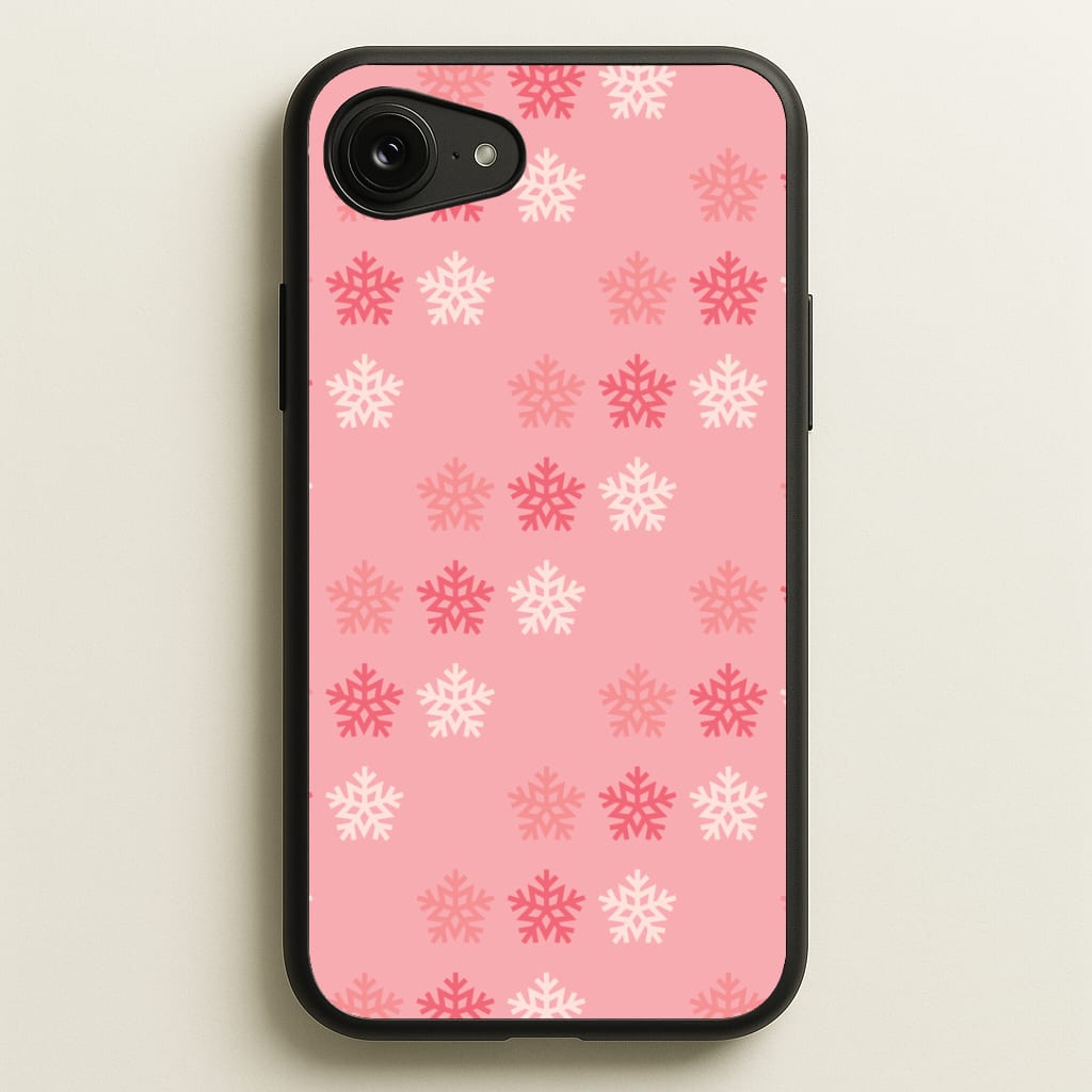 Red Slowflakes Christmas Pattern iPhone 16e Case
