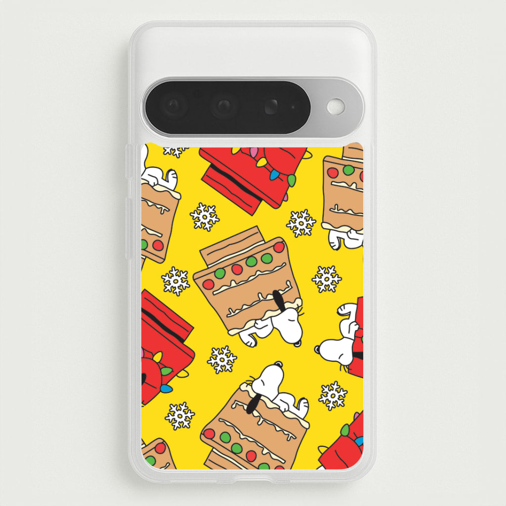 Cartoon Beagle Fairylights And Gingerbead Pattern Google Pixel 10 Pro XL Case
