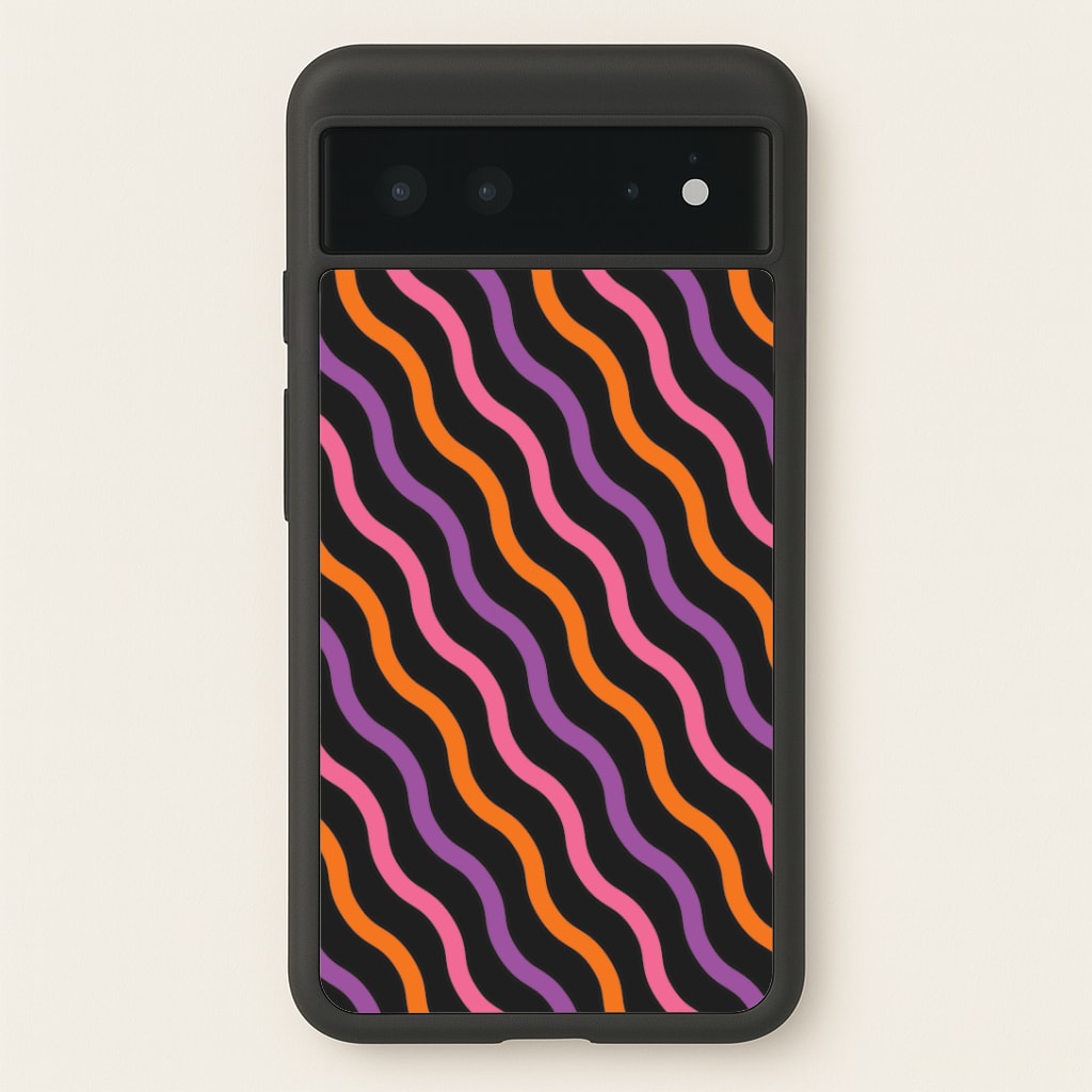 Wavy Abstract Halloween Pattern Google Pixel 6 Case