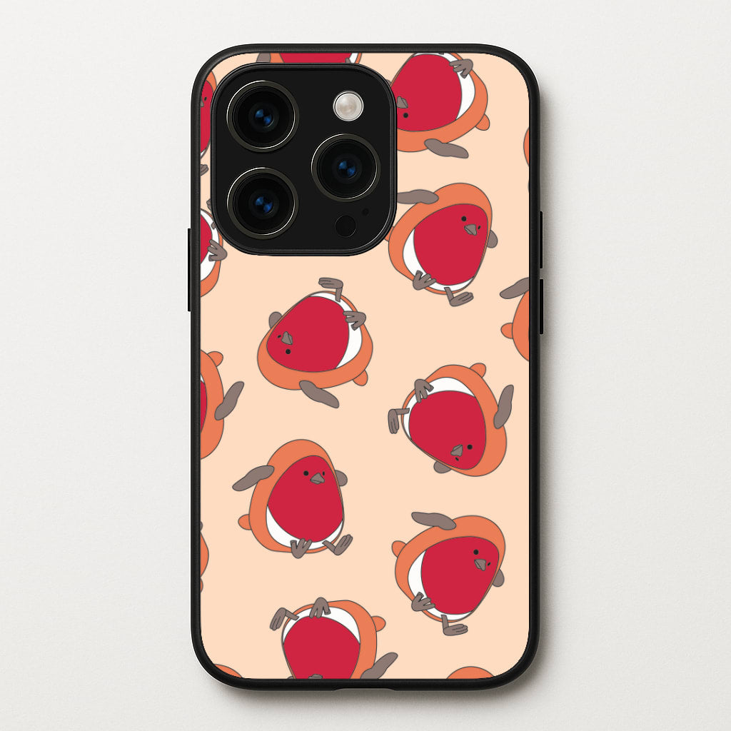 Christmas Robin Plush Pattern iPhone 14 Pro Max Case