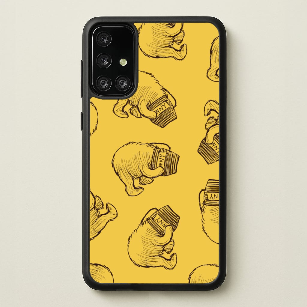 Winnie Honey Pot Pattern Galaxy A71 Case