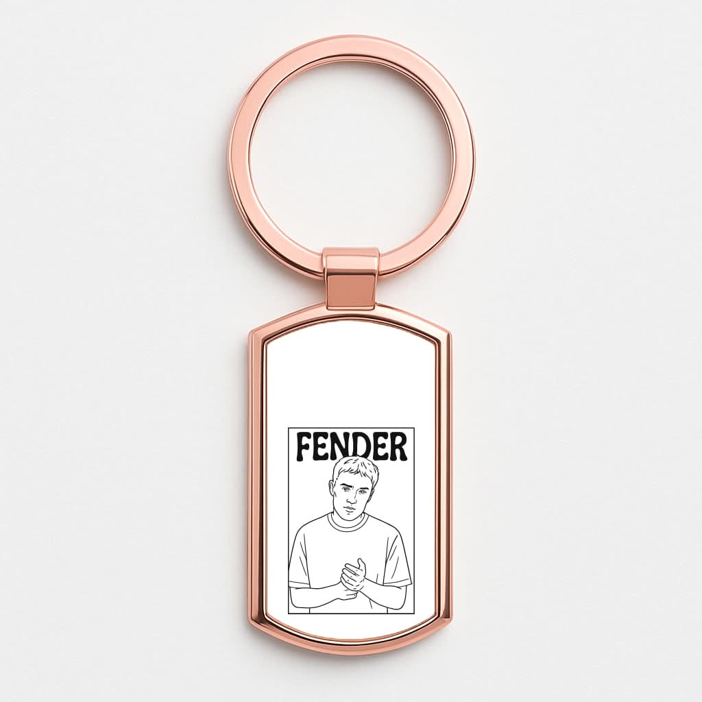 Fender Outline Rose Gold Keyring