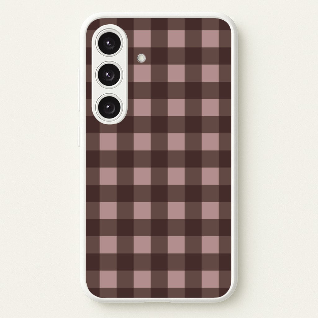 Chocolate Gingham Galaxy S24 Plus Case