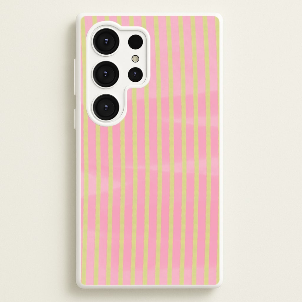 Pink Meadow Stripes Galaxy S25 Ultra Case