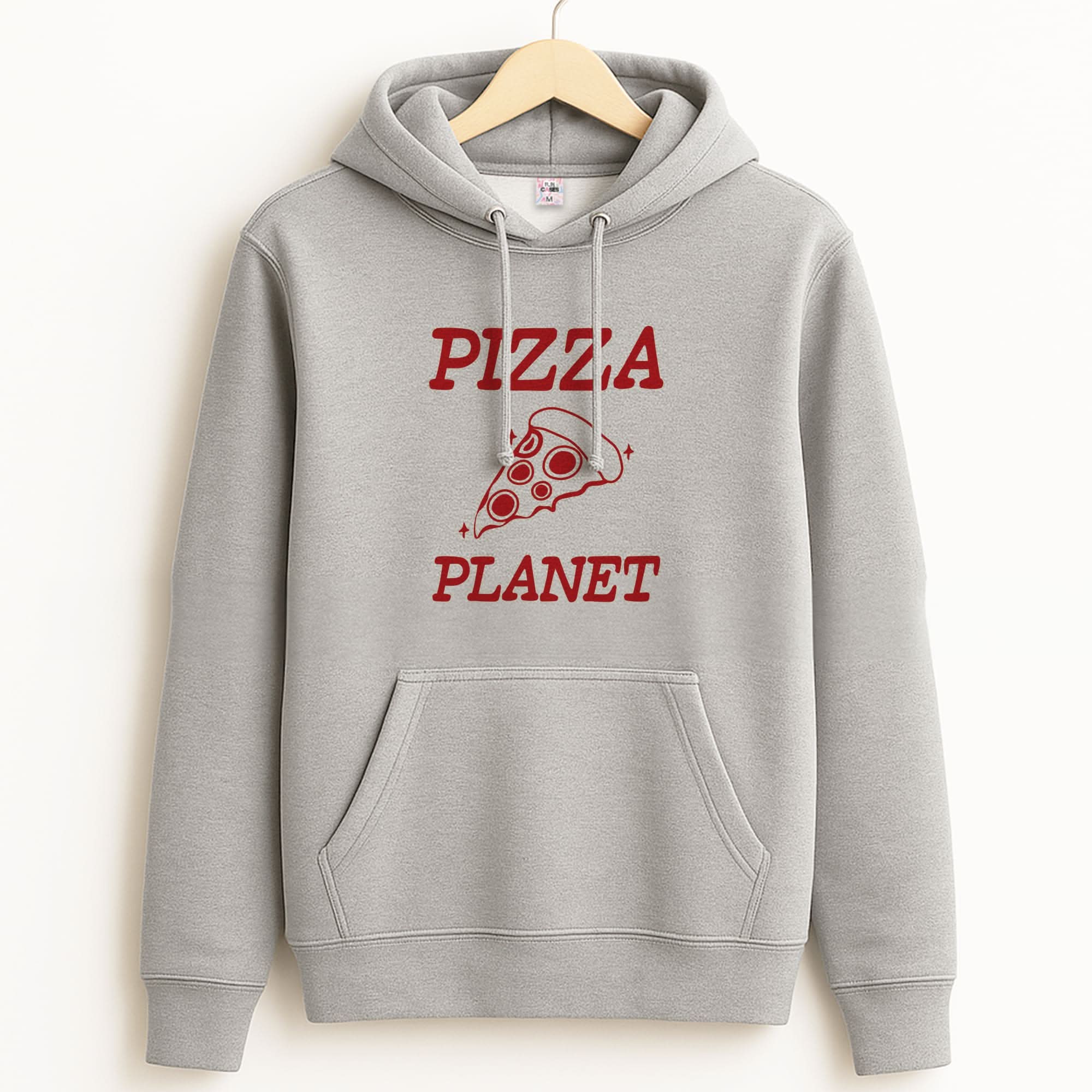 Retro Pizza Planet Unisex Grey Hoodie