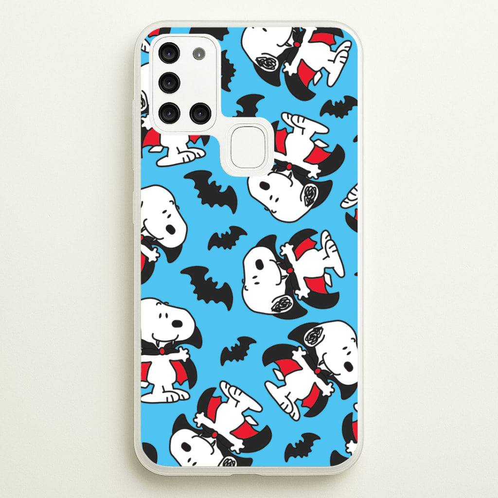 Cartoon Beagle Vampire And Bats Pattern Galaxy A21s Case