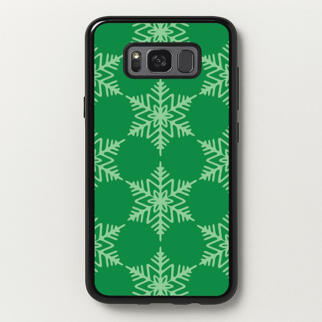 Green Giant Snowflakes Christmas Pattern Galaxy S8 Plus Case