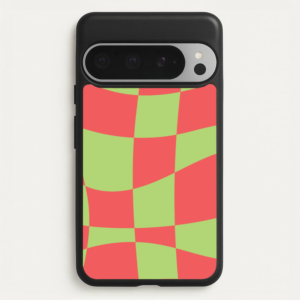 Abstract Red And Green Christmas Pattern Google Pixel 9 Pro XL Case