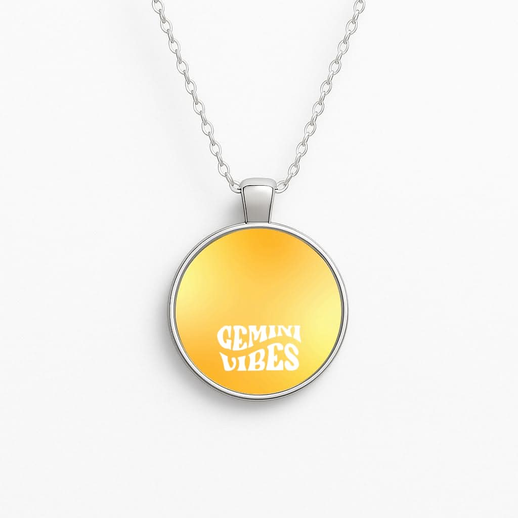 Gemini Vibes Gradient Zodiac Circle Necklace