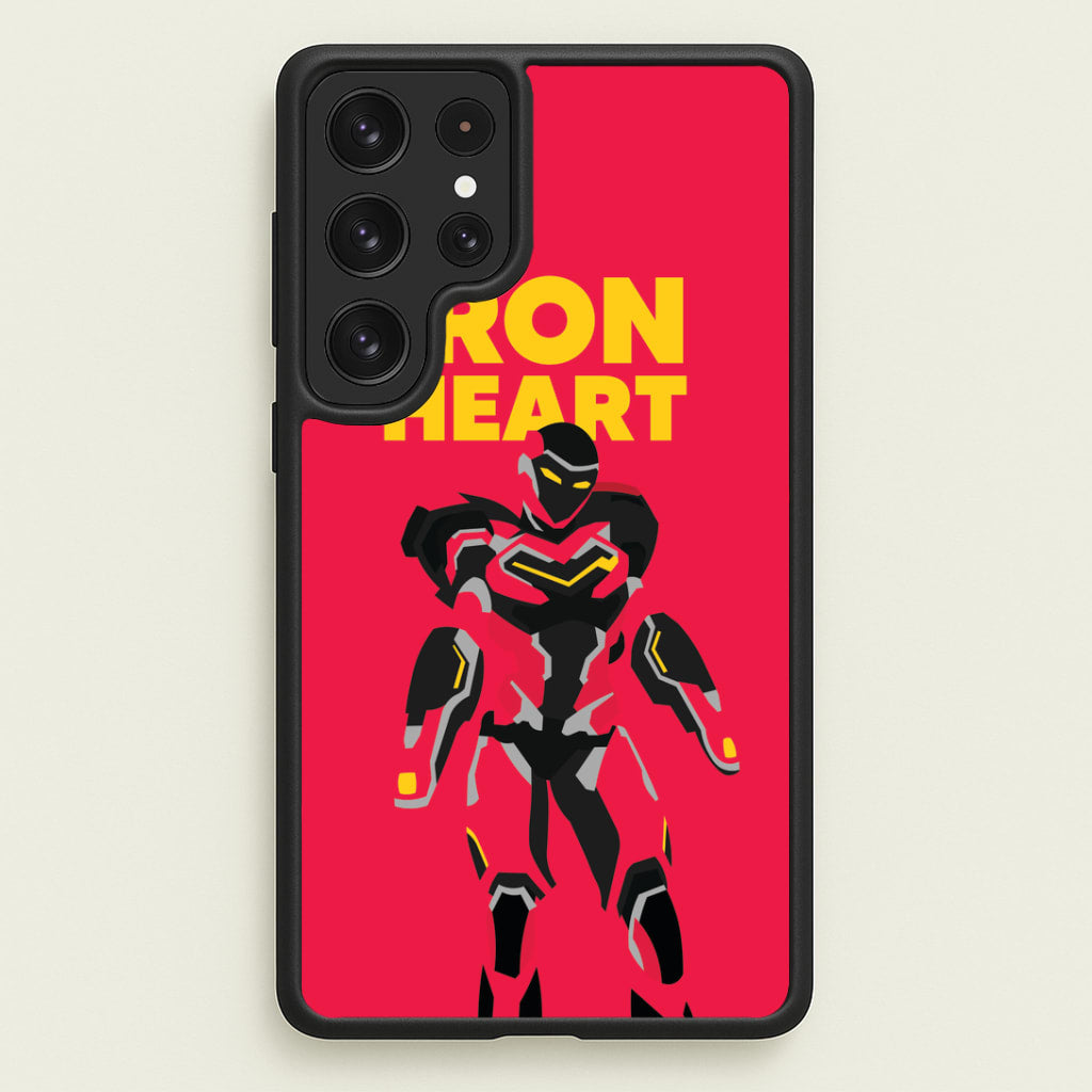 Metal Heart Hero Standing Galaxy S22 Ultra Case