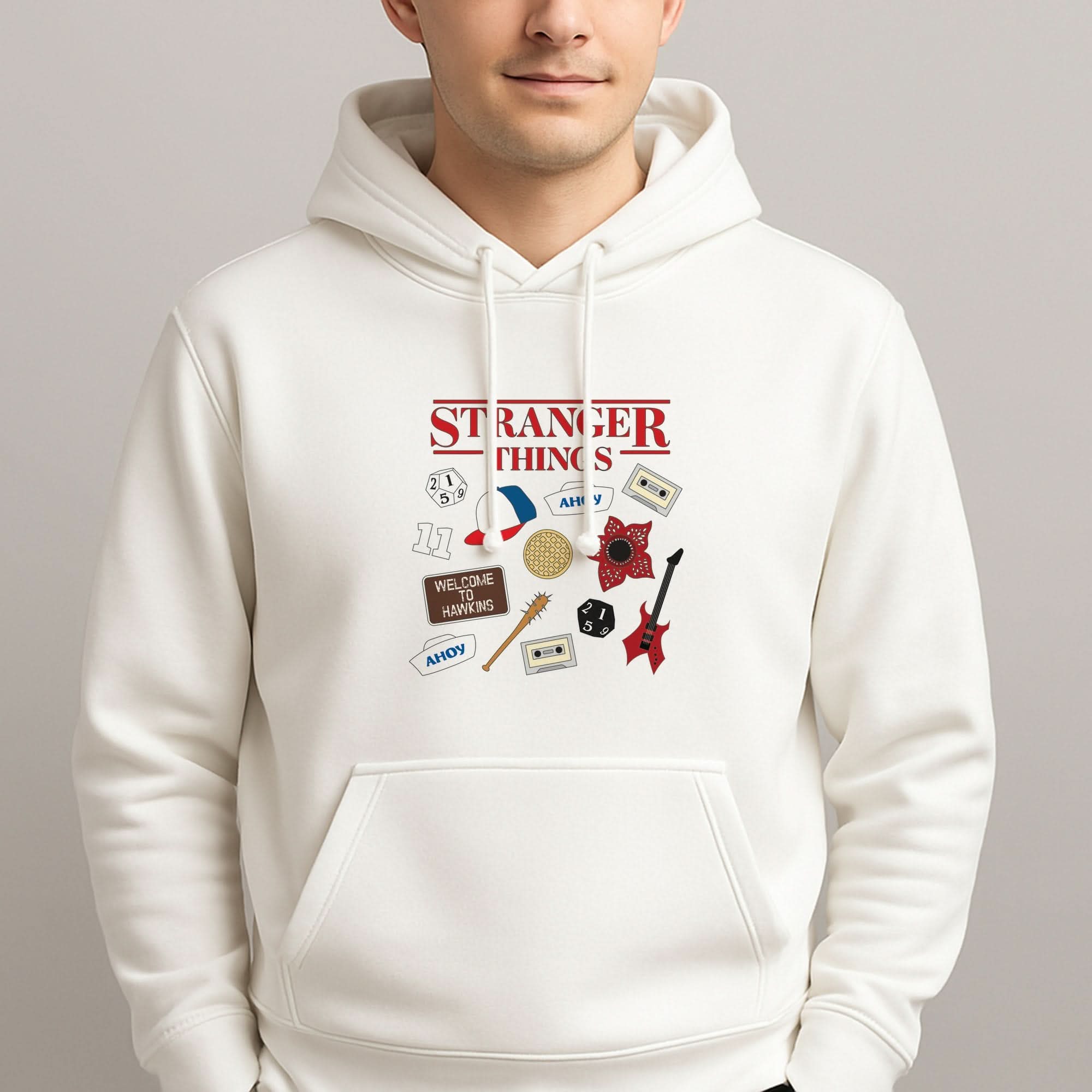 Stranger Things Cartoon Icons Mens Hoodie
