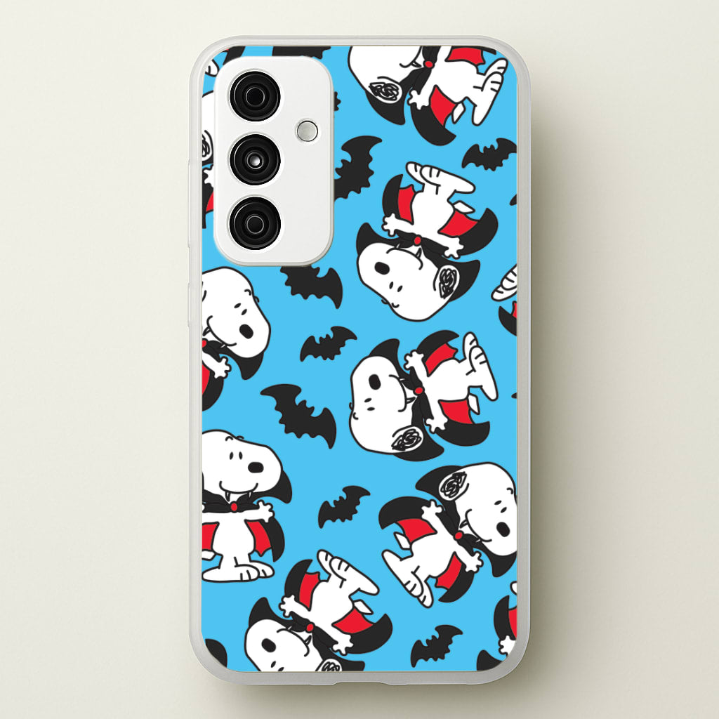 Cartoon Beagle Vampire And Bats Pattern Galaxy A55 Case