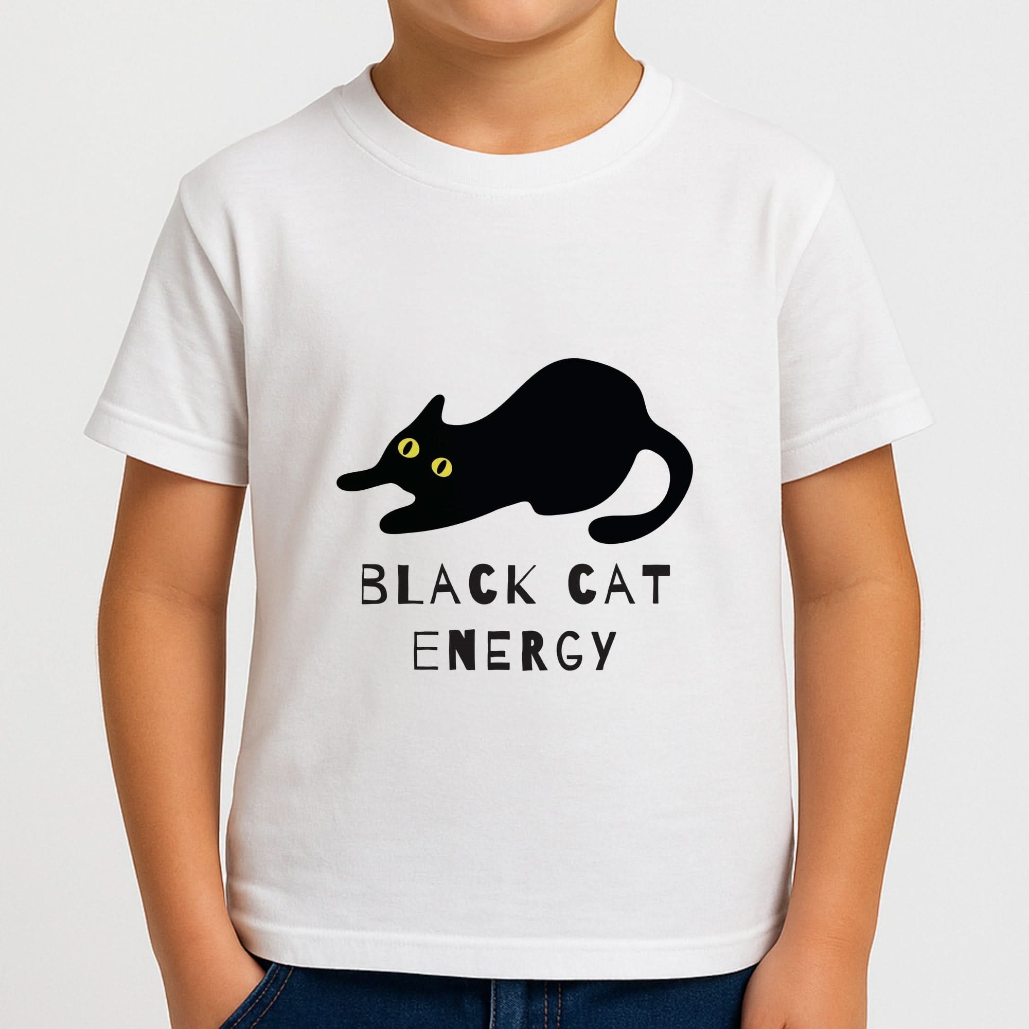 Black Cat Energy Boys T-Shirt