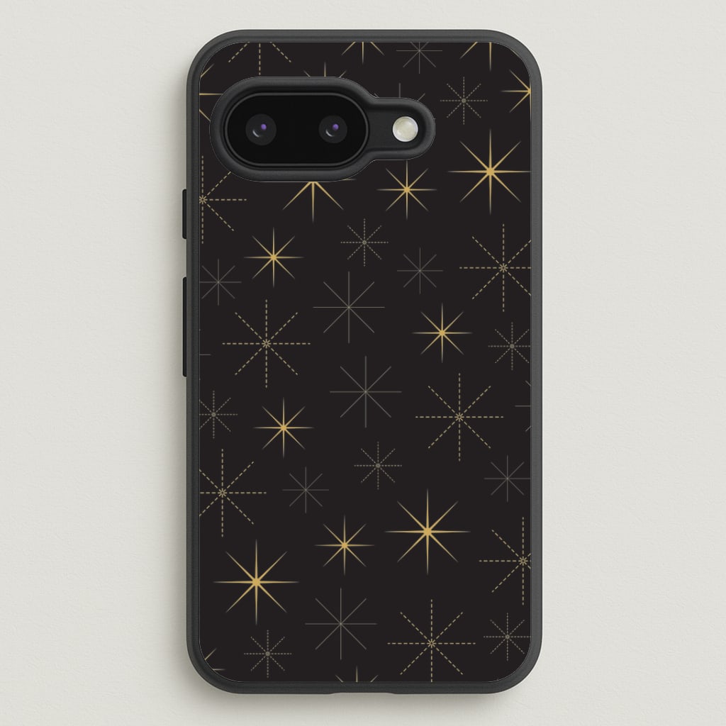 Christmas Gold Stars Pattern Google Pixel 9a Case