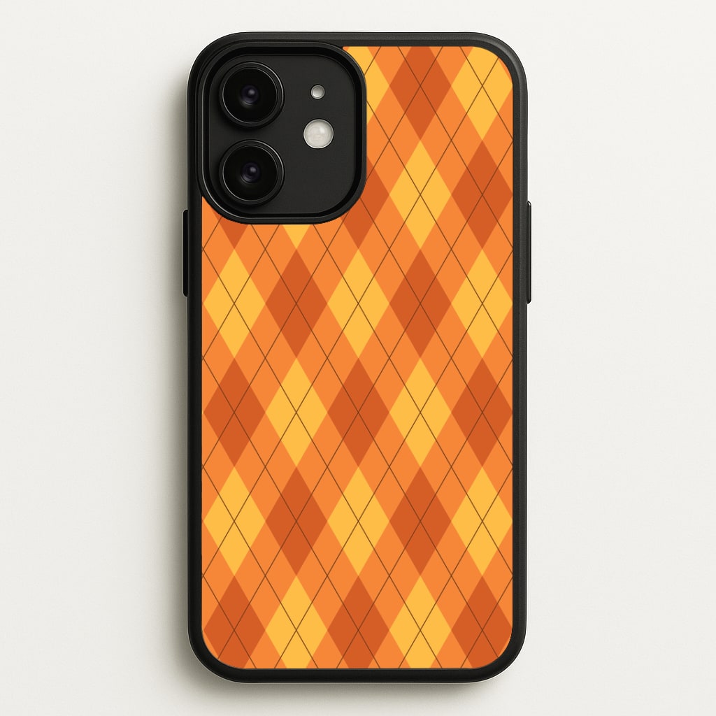 Orange Argyle Pattern iPhone 11 Case