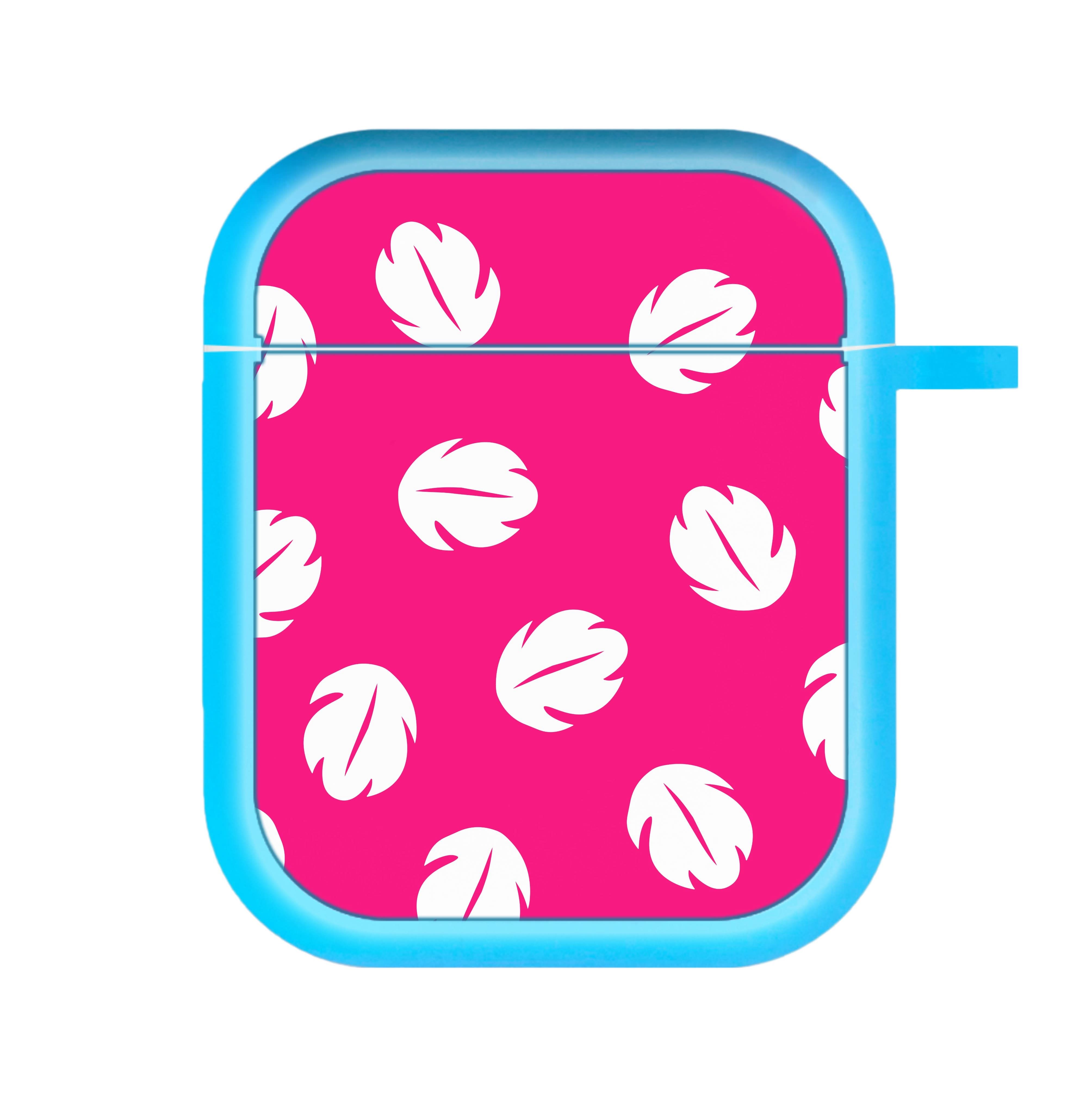 Red And White Cartoon Leaves Pattern AirPods Case