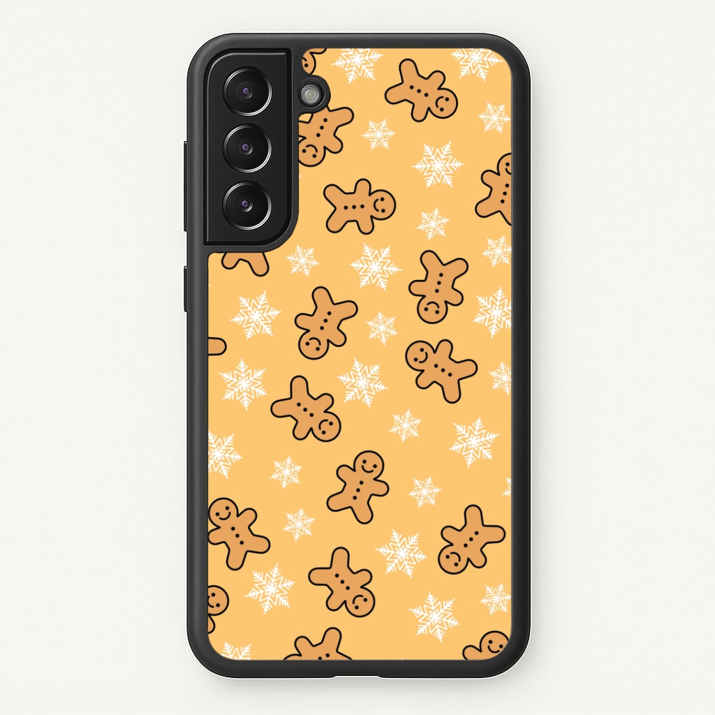 Cute Gingerbread And Snowflakes Pattern Galaxy S21 Plus Case