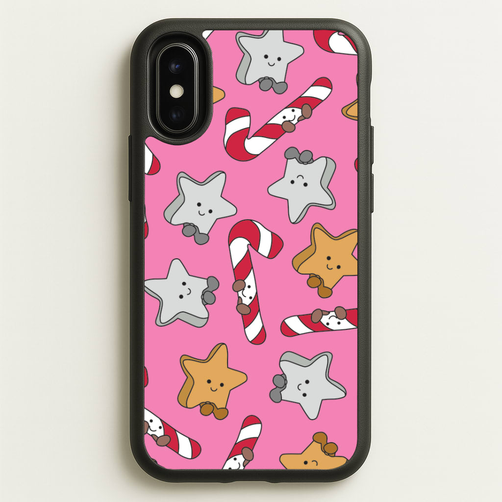Pink Christmas Plushies Pattern iPhone X / XS Case