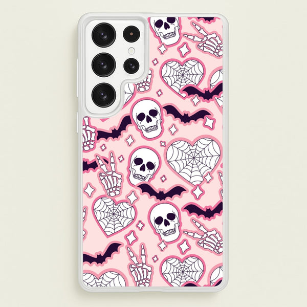 Cute Halloween Stickers Pattern Galaxy S23 Ultra Case