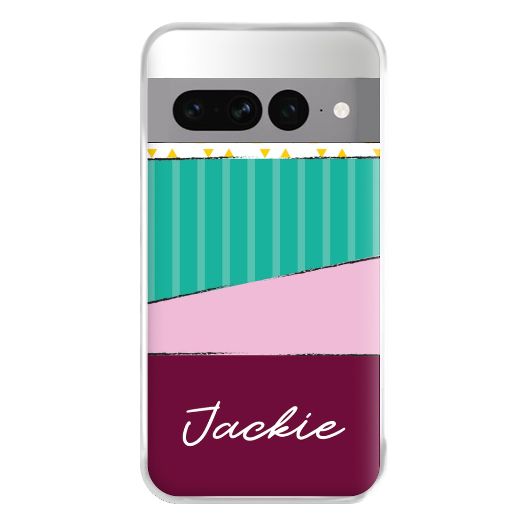 Geometric Patterns Personalised Name Google Pixel 7 Pro Case