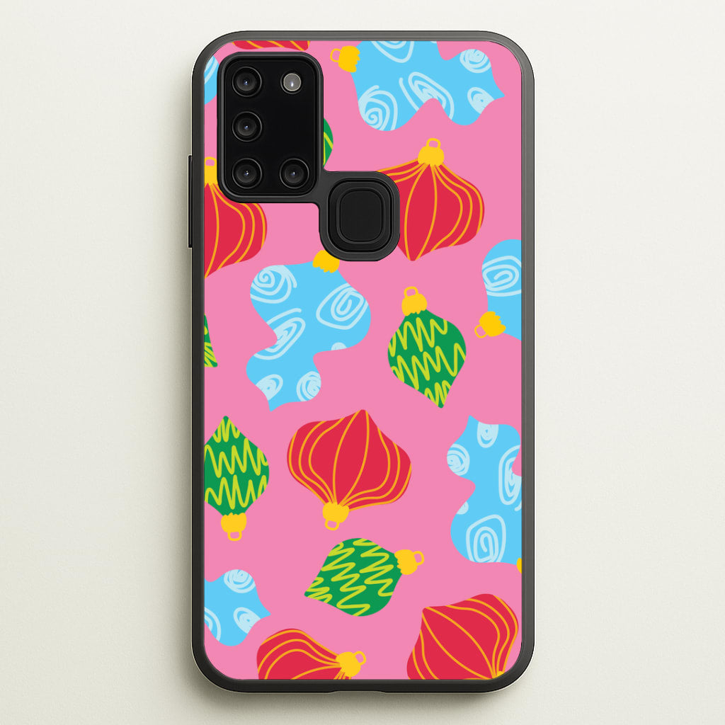 Abstract Christmas Baubles Pattern Galaxy A21s Case