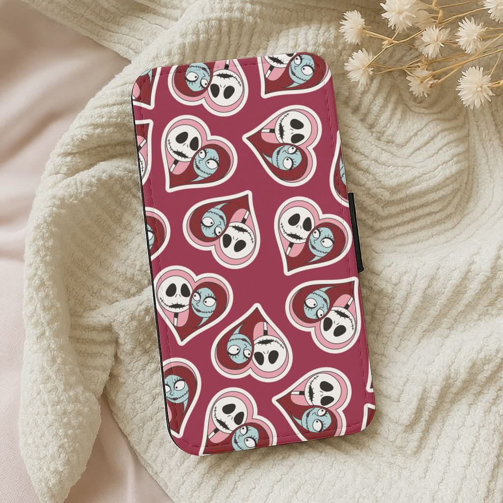 J And S Heart Pattern Leather Phone Case