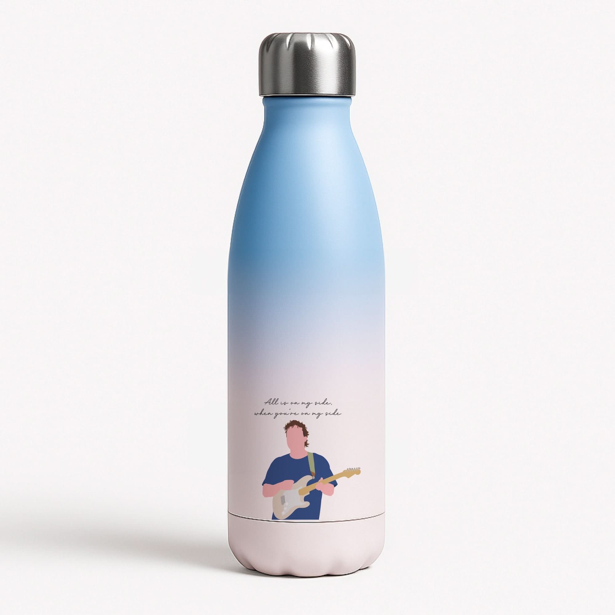 All Is On My Side Pink Blue Water Bottle