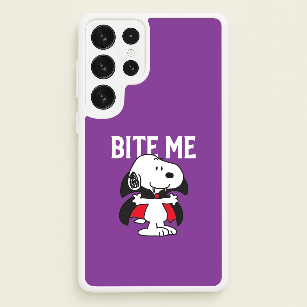 Bite Me Cartoon Beagle Galaxy S22 Ultra Case