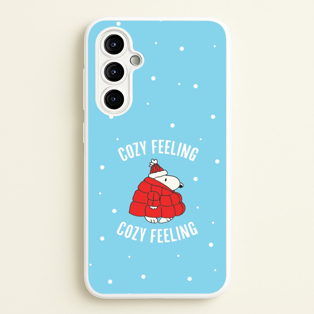 Cozy Feeling Cartoon Beagle Puffer Jacket Galaxy A54 Case