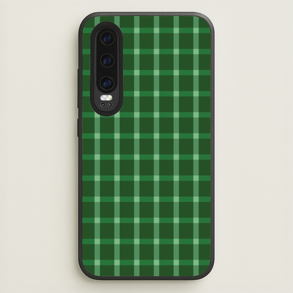Dark Green Tartan Christmas Pattern Huawei P30 Case
