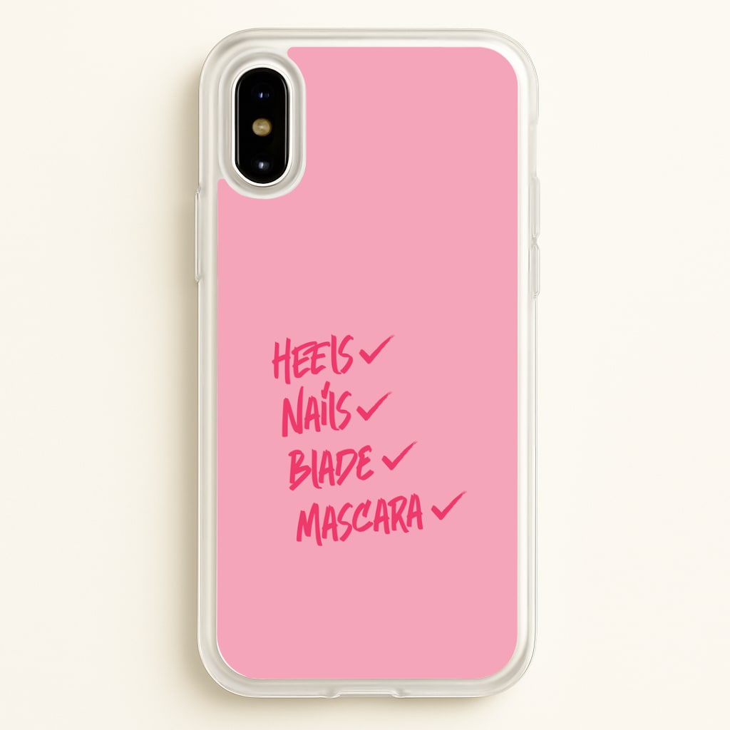 Heels, Nails, Blade, Mascara iPhone X / XS Case