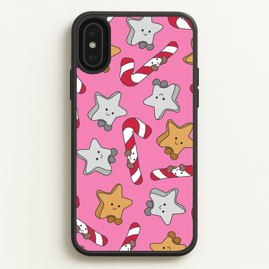 Pink Christmas Plushies Pattern iPhone XS Max Case