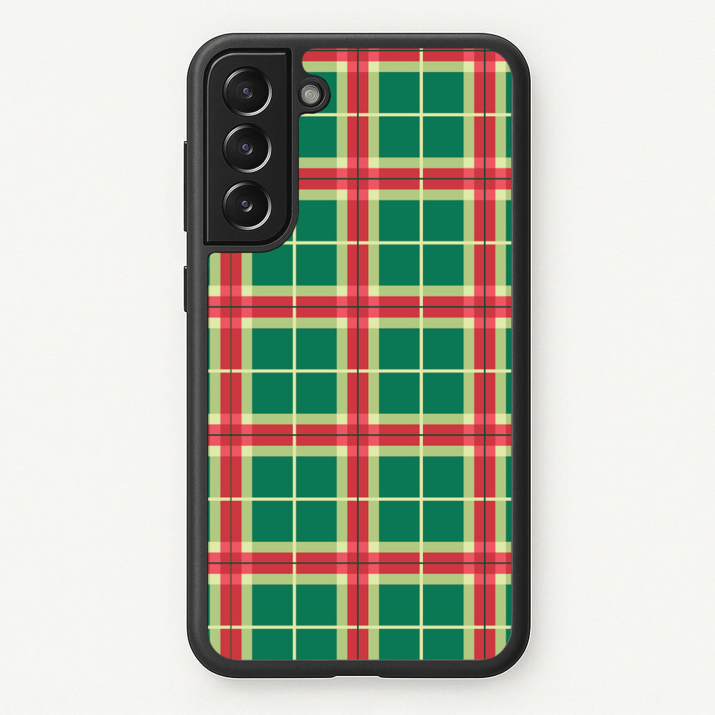 Red And Green Tartan II Christmas Pattern Galaxy S22 Plus Case