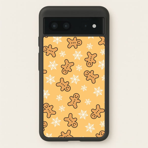 Cute Gingerbread And Snowflakes Pattern Google Pixel 7 Case