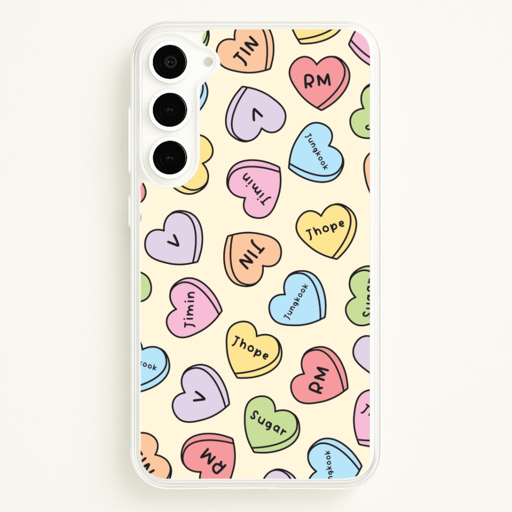 K-Pop Band Members Love Hearts Pattern Galaxy S23 Plus Case